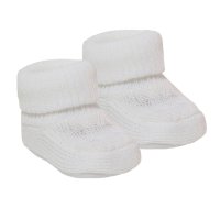 S403-W: White Acrylic Turnover Bootees